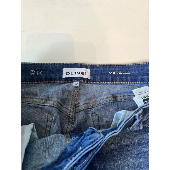 DL 1961 Womens Size 33 Mara Straight Leg Mid Rise In Carlton Denim Jeans - Picture 3 of 5